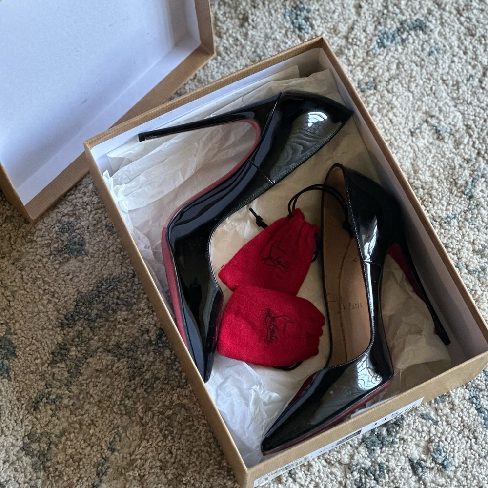 Christian Louboutin So Kate 120mm in black patent leather